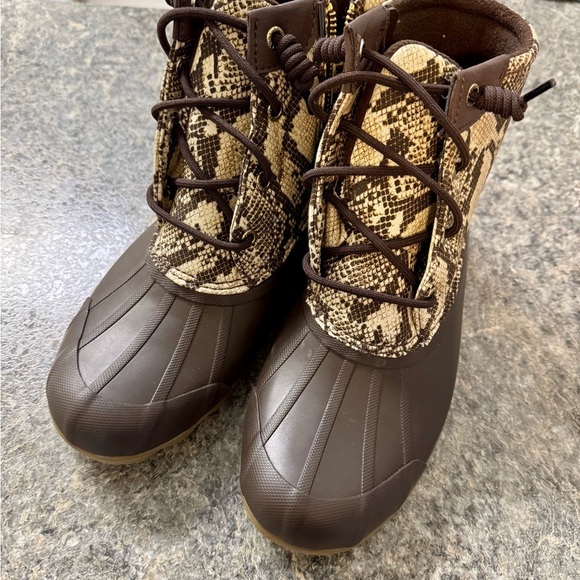 Sperry Shoes - Sperry Brown Winter Rain Boots Waterproof Lace-Up